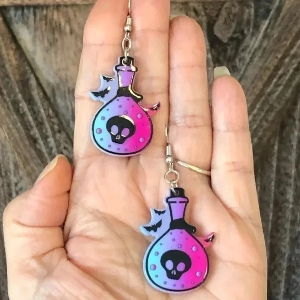 Potion Bottle Unique Halloween Drop Earrings I NWT